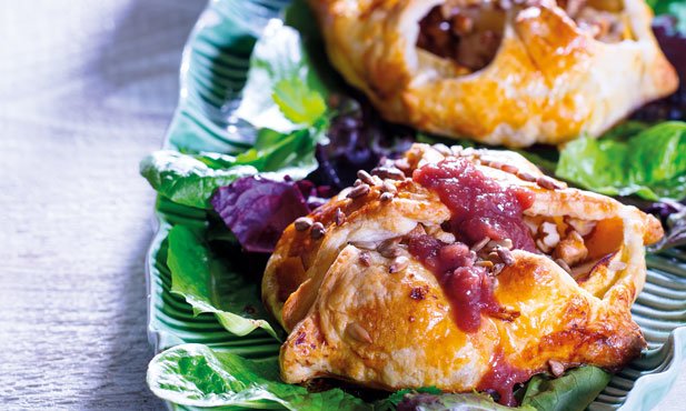 Folhado de maçã com queijo de cabra